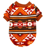 KUTKUT Warm Fleece Dog Sweater For Small Dogs & Cats - Soft Winter Plush Pet-Tshirt With Cozy Ribbed Neck & Sleeves, Dog Pullover With Stylish Aztec Pattern Comfortable & Stylish