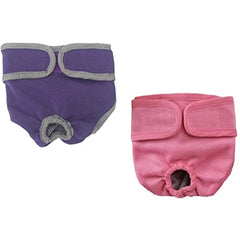 KUTKUT Combo of 2 Reusable Pet Cotton Physiological Diapers, Washable Sanitary Pet Physiological Pant|Adjustable Menstruation Underwear for Female Dog in Heat Period - kutkutstyle