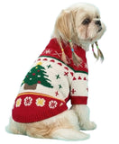 KUTKUT Christmas Dog Sweater, Soft Knitted Winter Pet Sweater With Christmas Tree Design, Warm Turtleneck Pullover For Small Dogs and Cats