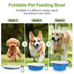 KUTKUT Collapsible Dog Bowl | Portable Dog Bowl with Lid | Foldable Pet Travel Dog Bowls for Walking, Traveling, Hiking Foldable Expandable Bowl for Dogs Cats and Small Pet Feeding