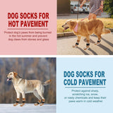 KUTKUT Anti-Slip Dog Socks 8Pcs - Adjustable Pet Paw Protector with Strap, Traction Control Non-Skid for Indoor on Hardwood Floor Wear, Paw Protection for Small Medium Dogs