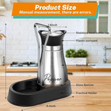 EZYHOME Salt and Pepper Shakers Set Stainless Steel Salt Shaker and Pepper Shaker Set with Holder Refillable Screw-Off Perforated S and P Caps for Kitchen Table Decor(Color:Silver)