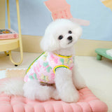 KUTKUT Soft Fleece Small Dog Cat Jacket With Colourfull Butterfly Print, Cozy Winter Pet Clothes For Small Dogs & Puppies, Warm Puppy Sweater Vest With Snap Buttons
