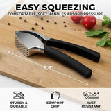 EZYHOME Garlic Press, Comfort Grip Garlic Press - Garlic Mincer Tool - Garlic Crusher - Garlic Press Mincer Rust Proof, with Soft Ergonomic Handle