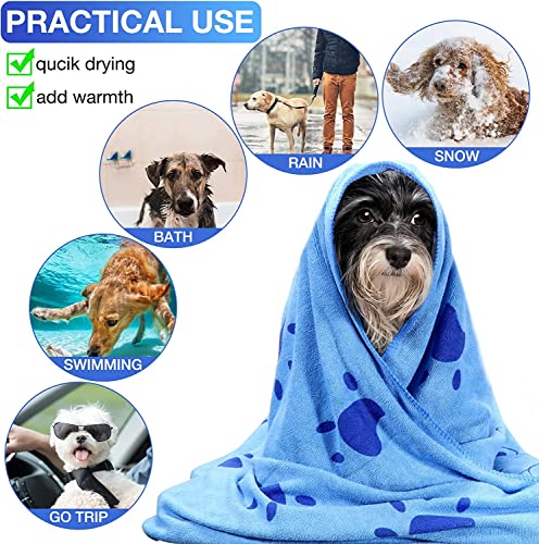 KUTKUT 2Pcs Dog Cat Towel, Looluuloo Microfiber Drying Towels for Dog, Dog Bath Towel, Beach Towel, Absorbent Towel Suitable for Small Medium & Large Dogs (Size: 140cm x 70cm) - kutkutstyle