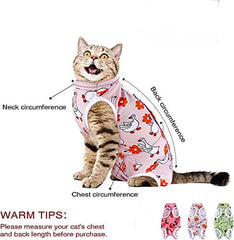 KUTKUT Cat & Dog Sterlization Suit, 2 Pack Cat Surgery Recovery Suit | Physiological Poly Cotton Breathable Clothes for Abdominal Wounds or Skin Diseases Hook & Loop Closure Costume for Cats 