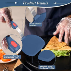 EZYHOME 2Pcs Kitchen Spatula Silicone Turner Heat Resistant Melt Proof Spatulas for Nonstick Cookware,Flexible Non Scratch Thin Spatula Wide,Angled and Flipper for Frying Eggs, Pancake, Burger, Fish