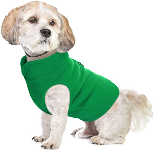 KUTKUT 2Pcs Dog Cats Fleece Vest, Warm Sweater Pullover Dog Turtleneck Coat Dog Winter Jacket with Leash Ring, Fleece Sweaters Clothes for Maltese, Shihtzu etc - kutkutstyle