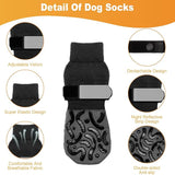 KUTKUT 4Pcs Non Slip Dog Socks to Prevent Licking Paws, Strong Traction for Hardwood Floors, Senior Dogs, Paw Protector, Prevent Scratching, Double Sides Anti Slip Dog Socks