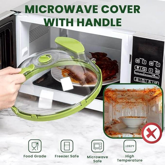 EZYHOME Microwave Splatter Cover for Food,Clear Microwave Cover with Water Steamer,Adjustable Vented Splatter Guard, 10" Plate Covers, Kitchen Essentials & Gadgets and Accessories