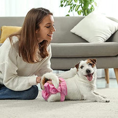KUTKUT 2 pcs Dog Female Diaper, Ultra Absorbent Reusable Doggie Diapers, Washable Pant for Dog Period Panties Dresses for Dogs in Heat, Period or Excitable Urination - kutkutstyle