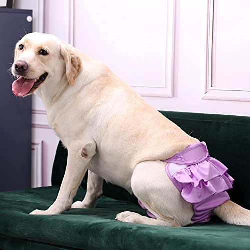 KUTKUT 2 Pcs Dog Female Diapers,Highly Absorbent Reusable Doggie Diapers, Washable Diapers for Dog Period Panties Dresses for Dogs in Heat Period or Excitable Urination - kutkutstyle