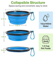 KUTKUT Collapsible Dog Bowl | Portable Dog Bowl with Lid | Foldable Pet Travel Dog Bowls for Walking, Traveling, Hiking Foldable Expandable Bowl for Dogs Cats and Small Pet Feeding