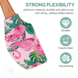 EZYHOME Wooden handle Silicone Swan Pattern Spatula, Heat-Resistant Silicone Scraper, Suitable for Cooking, Baking, Stirring & Applying (30cm *6 cm)