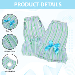 KUTKUT Dress for Small Dog Puppy Clothes Female Princess Tutu Striped Skirt Summer Frock for ShihTzu, Papillon etc Cat Pet Apparel Outfits