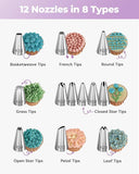 EZYHOME 71PCs Cake Decorating Kit, Baking Supplies Tools - Includes Cake Stand Turntable, 12 Icing Piping Tips Set, 2 Frosting Spatulas, 3 Scrapers, 50+2 Piping Bags,Coupler