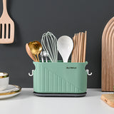EZYHOME Countertop Silverware Holder, Silverware Caddy Organizer Holder for Forks, Spoons, Knives, Cutlery Caddy with 3 Compartments, Kitchen Utensil Holder for Party