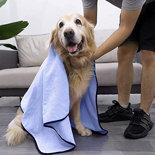 KUTKUT Pack of 2 Microfiber Dog Bath Towel Super Absorbent Pet Ultra Drying Towels for Small & Medium Dogs and Cats - kutkutstyle