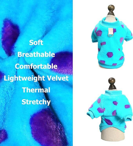 KUTKUT Small Dog Cat Flannel Fleece Sweater, Winter Plush Thickned Ultra Soft Warm Breathable Pullover With Leash Ring Buckle For ShihTzu, King Charls, Pug Small Dogs