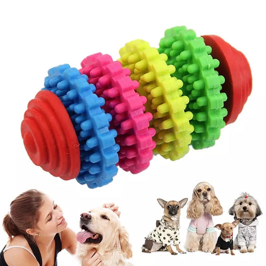 KUTKUT Set of 2 Durable Health Gear Gums Teething Chew Toy and Funny Plush Sleeper Design Squeak Sound Stuffed Chew Toy for Dogs and Cats