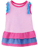 KUTKUT Female Dog One Piece Polka Dot Print with 3-Tier Ruffle Pleated Skirt | Tutu Dog Dress Pet for Small Dogs Shihtzu, Maltese, ToyPoodle