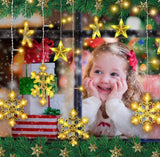 EZYHOME Diwali Light - 8 Modes Waterproof 136 LED Diwali Window Curtain String Lights | Christmas Fairy Hanging Light for Indoor Outdoor (Snowflake Style)