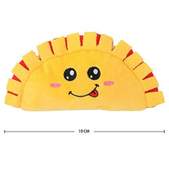 KUTKUT 2 Pack Squeaky Dog Toys, Non-Toxic and Safe Chew Toys for Puppy with Funny Food Taco Hamburger Shape, Durable Interactive Crinkle Plush Dog Toy for Small, Medium Dogs - kutkutstyle