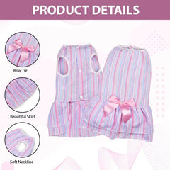 KUTKUT 2Pcs Dog Dress for Small Puppy Kitten Girls, Pet Princess Bowknot Dress Cute Doggie Summer Outfits Clothes For Chiuhuahua, Yorkshire etc
