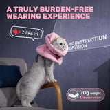KUTKUT Adjustable Cat Recovery Cone Collar, Lightweight Soft Cat E-Collar Alternative After Spay, Waterproof Comfy Collars to Stop Licking Wound After Surgery, Protective Cone for Kittens/Puppies (Pink)