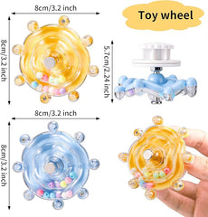 KUTKUT 2PCS Bird Toys for Parakeets, Funny Parrot Spinner Toy Wheel Interactive Parrot Rotate Toy Rattle Cockatiel Toy for Chewing Exercise Bird Cage Chewing Toy for Parrots Budgies Lovebirds