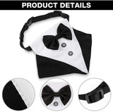 KUTKUT Formal Dog Tux Bandana | Dog Wedding Bandana, Adjustable Dog Bowtie Collar Bandana, Adjustable Neckerchief for Small Dogs & Cats.