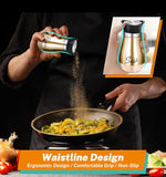 EZYHOME Salt and Pepper Shakers Set Stainless Steel Salt Shaker and Pepper Shaker Set with Holder Refillable Screw-Off Perforated "S" and "P" Caps for Kitchen Table Decor(Copper)