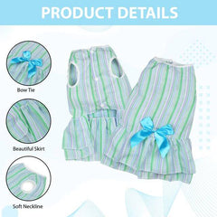 KUTKUT 2Pcs Dog Dress for Small Puppy Kitten Girls, Pet Princess Bowknot Dress Cute Doggie Summer Outfits Clothes For Chiuhuahua, Yorkshire etc