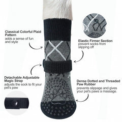 KUTKUT Dog Socks to Prevent Licking Paws, Double-Sided Anti Slip Dog Socks for Hardwood Floors, Non Slip Dog Paw Socks for Hot/Cold Pavement Dog Grippy Socks for Small Medium Senior Dogs