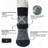 KUTKUT Non Slip Dog Socks with Grippers Prevent from Licking Paws,Anti-Slip Dogs Grip Socks for Small Medium and Senior Dogs on Hardwood Floor.