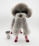 KUTKUT 8 pcs Anti-Slip New Born Puppy Socks with Argyle Pattern, Pet Paw Protector Small Puppy Socks with 8 Pieces Adjustable Straps, Socks for Small Puppies, Kitten