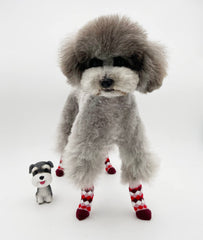 KUTKUT 8 pcs Anti-Slip New Born Puppy Socks with Argyle Pattern, Pet Paw Protector Small Puppy Socks with 8 Pieces Adjustable Straps, Socks for Small Puppies, Kitten