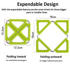 EZYHOME High Temperature Resistant Food-Grade Trivet Multifunctional Silicon Insulation Foldable Table Mat Trivet Pot Holder Creative Stainless Steel Pot Holder Hot Mat