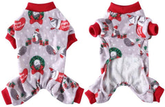 KUTKUT 2 Pcs Dog Bodysuits for Small Dog Boy Girl Fleece Puppy pjs Jammies 4 Leg Dog Clothes for Maltese, Shihtzu Winter Warm Onesies Jumpsuit Clothing for Pet Dogs Cats Male Female - kutkuts