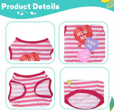 KUTKUT Stripe Print T-Shirt for Small Dogs | Cotton Sleeveless Shirt for ShishTzu, Maltese, Poodle etc (Size: L, Chest Girth 45cm, Back Length 35cm)