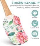 EZYHOME 2pcs Silicone Floral Spatula with Wood Handle Heat Resistant, Baking, cooking and Mixing Spatulas, Modern Farmhouse Kitchen Décor, Gift for Chef, Cooks, Housewarming Gift (30cm *6 cm)
