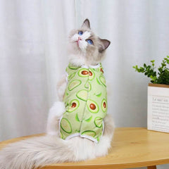 KUTKUT Cat Dog Sterlization Suit, 2 Sets Cat Surgery Recovery Suit | Physiological Poly Cotton Breathable Apparel for Abdominal Wounds or Skin Diseases Hook & Loop Closure Costume for Cats - 