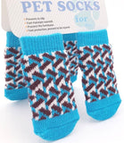 KUTKUT Anti-Slip New Born Puppy Socks with Paw Pattern | Pet Paw Protector Small Puppy Socks with 1 Pair pack of 4 Pieces Adjustable Straps | Socks for Small Puppies, Kitten