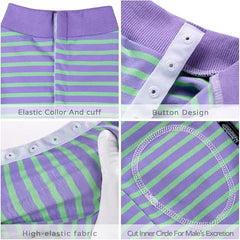 KUTKUT Puppy Kitten Surgical Suit, Surgery Recovery Suit for Female Dogs After Spay, Dog Cats Surgical Onesie with Pee Hole Collar Cone Alternative for Abdominal Wounds (Purple)