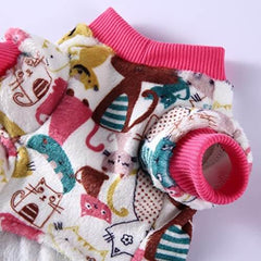 KUTKUT 2 Pack Dog Pajamas for Small Dog Boy Girl Fleece Puppy pjs Jammies 4 Leg Dog Clothes for Maltese, Shihtzu Winter Warm Onesies Jumpsuit Clothing for Pet Dogs Male & Female - kutkutstyle