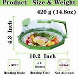 EZYHOME Microwave Splatter Cover for Food Guard, Clear Microwave Plate Cover with Water Steamer and Handle, 10” Plate Cover, BPA Free & Dishwasher Safe Splatter Guard
