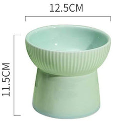 KUTKUT 2 Pcs Ceramic Cat Food Or Water Bowl, Elevated Cat Feeder Dishes with Stand, Raised Pet Food Bowl for Cats and Small Dogs, Stress Free Backflow Prevention & Reduce Neck Burden - kutkut