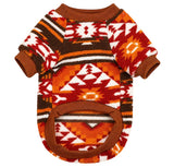 KUTKUT Warm Fleece Dog Sweater For Small Dogs & Cats - Soft Winter Plush Pet-Tshirt With Cozy Ribbed Neck & Sleeves, Dog Pullover With Stylish Aztec Pattern Comfortable & Stylish