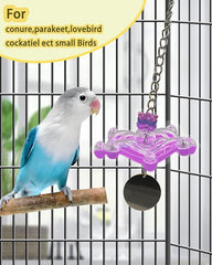 KUTKUT Bird Toys for Parakeets Colorful Bird Swivel Wheel Rotating Toys Bird Parrot Chewing Toys Interactive Spinner Rattle Parrot Toy Bird Cage Accessories for Small Medium Parrots Lovebirds