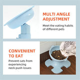 KUTKUT Elevated Pet Bowl for Dogs and Cats, Tilted Food and Water Dish, Anti-Spill Design